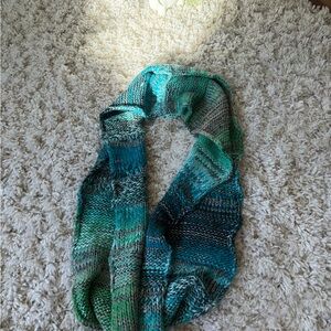 Vibrant Knit Infinity teal colorful winter cute Scarf